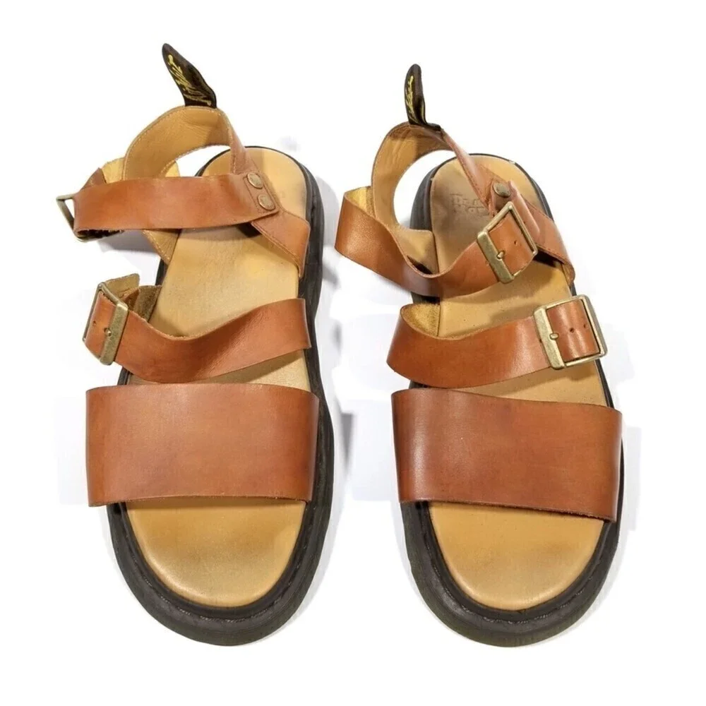 Dr. Martens Gryphon Brando Gladiator Strap Platform Sandals‎ Mens 13 Tan Brown